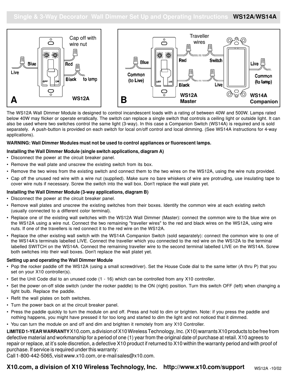X10 WS12A SET UP AND OPERATING INSTRUCTIONS Pdf Download | ManualsLib