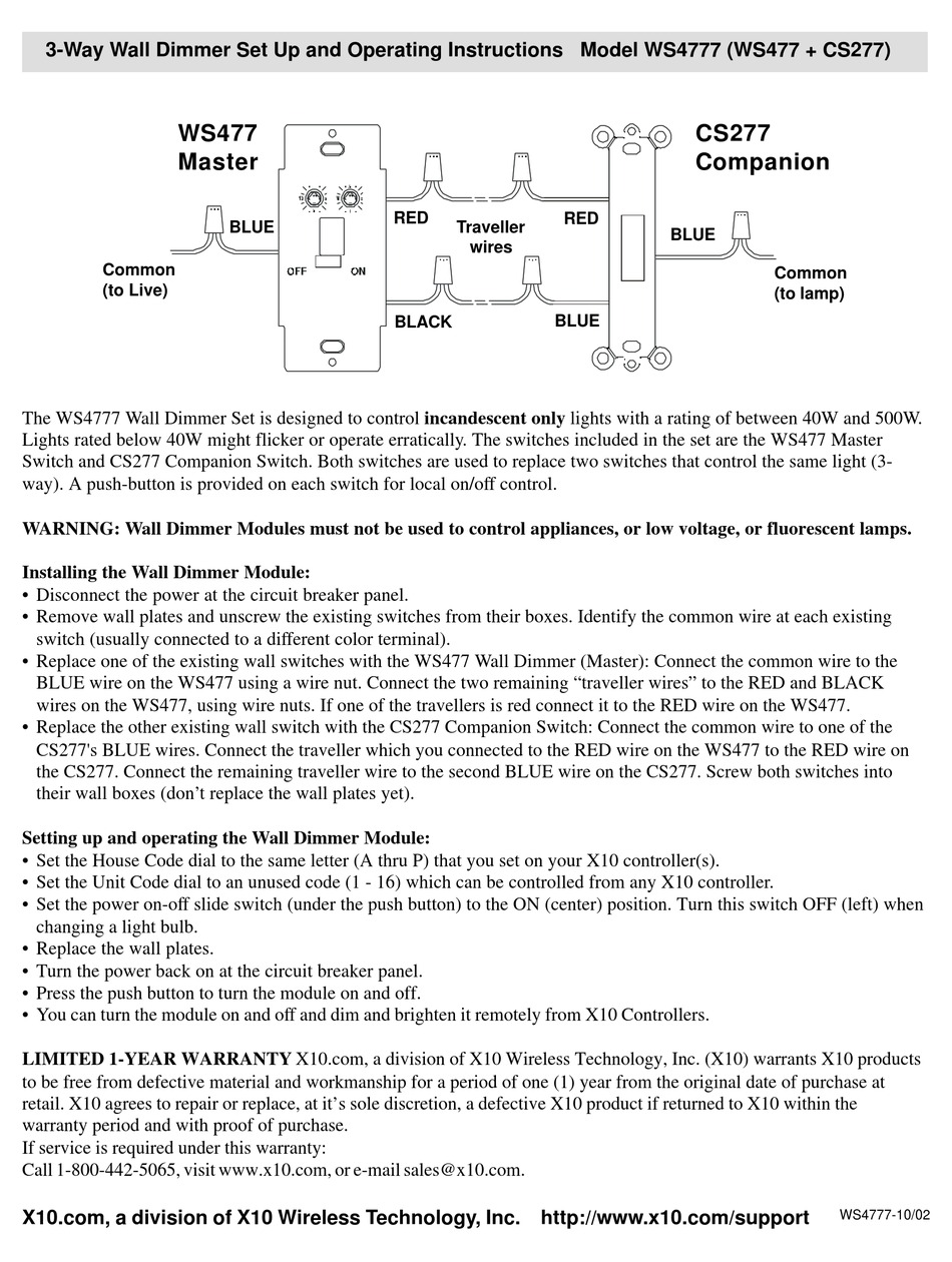 X10 WS4777 SET UP AND OPERATING INSTRUCTIONS Pdf Download | ManualsLib Four-Way Switch Diagram ManualsLib