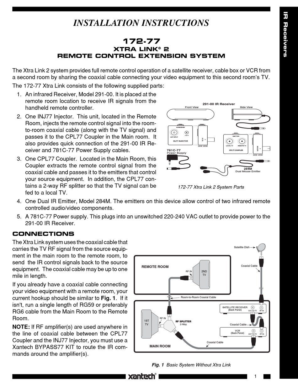 Xantech Ir Receiver Wiring Diagram - Xantech 789-44 Four Source IR