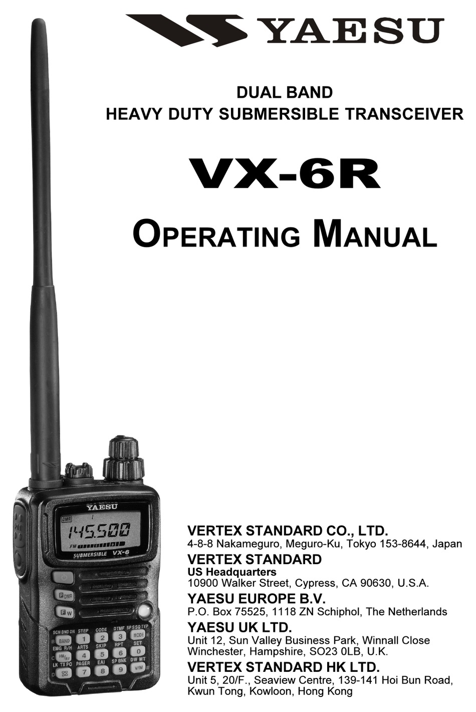 Yaesu Vx 6r Operating Manual Pdf Download Manualslib