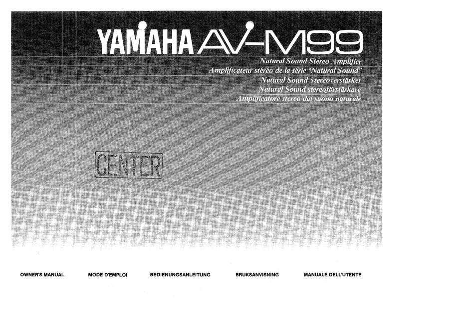 YAMAHA AV-M99 OWNER'S MANUAL Pdf Download | ManualsLib