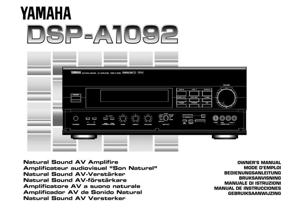 Yamaha Dsp A1092 Owner S Manual Pdf Download Manualslib