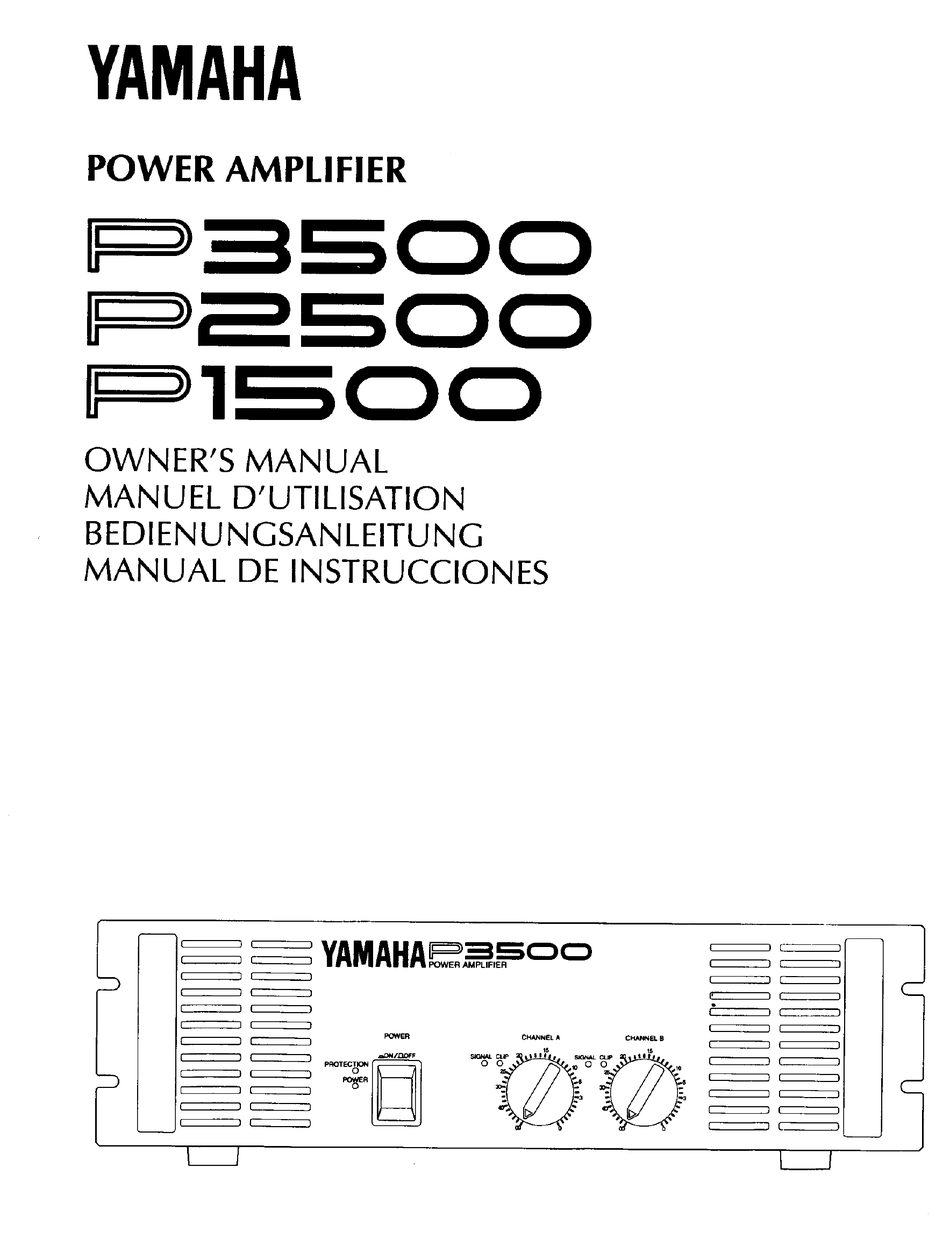 YAMAHA P1500 OWNER'S MANUAL Pdf Download | ManualsLib