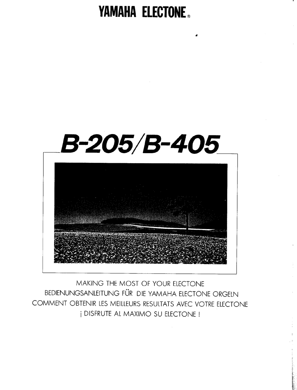 YAMAHA ELECTONE B-205 USER MANUAL Pdf Download | ManualsLib