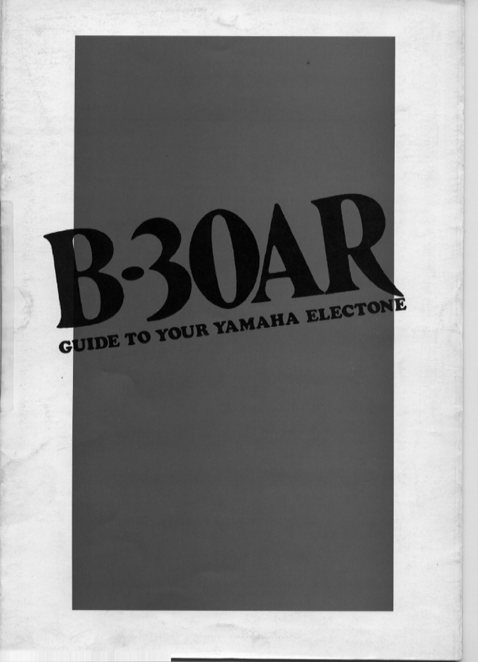 YAMAHA ELECTONE B-30AR USER MANUAL Pdf Download | ManualsLib