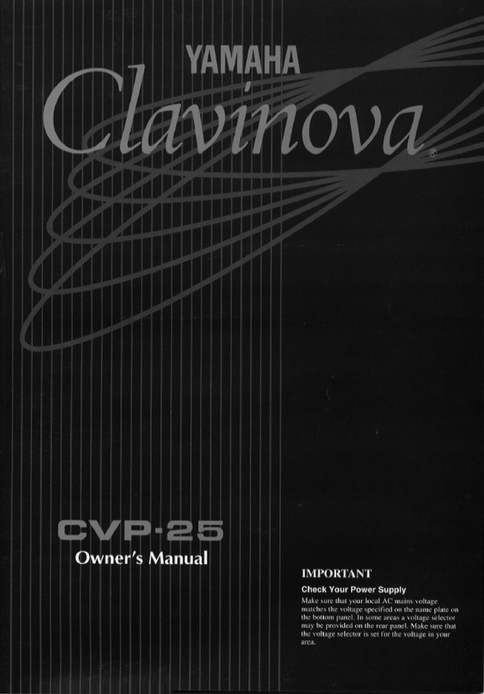 YAMAHA CLAVINOVA CVP-25 OWNER'S MANUAL Pdf Download | ManualsLib