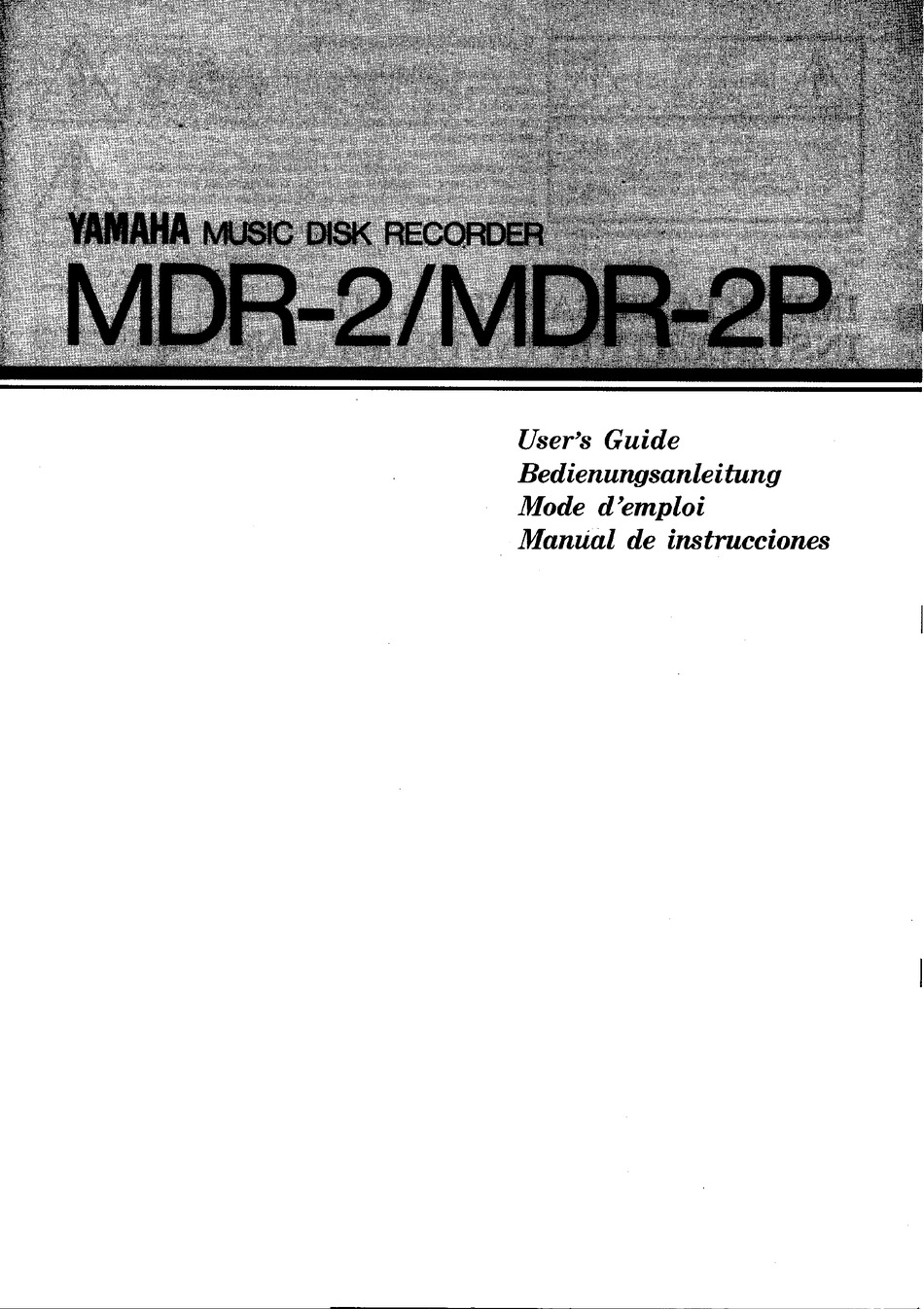 YAMAHA MDR-2 USER MANUAL Pdf Download | ManualsLib