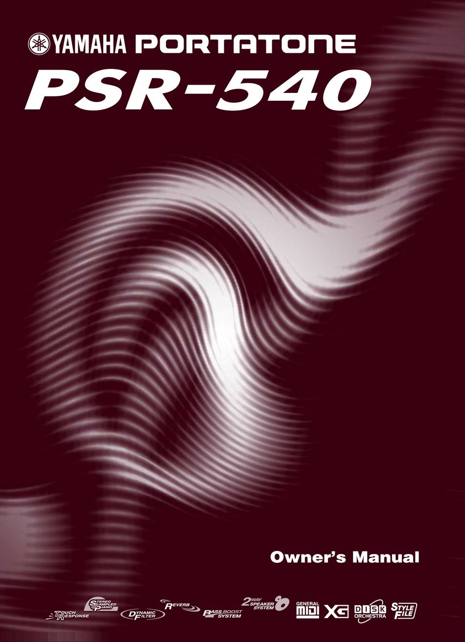 YAMAHA PORTATONE PSR-540 OWNER'S MANUAL Pdf Download | ManualsLib