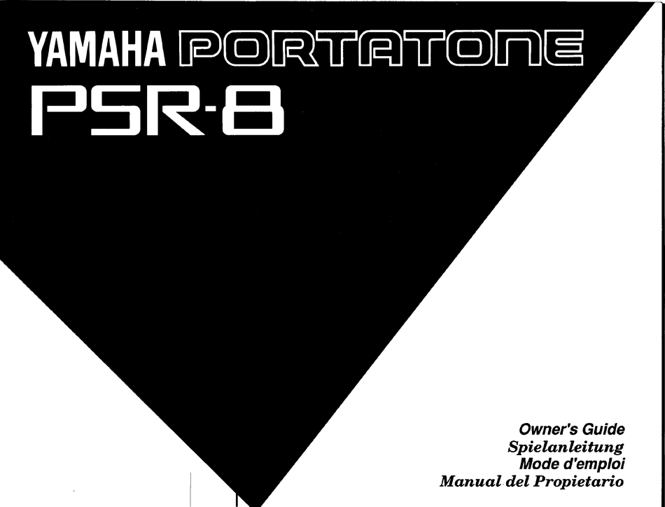 Yamaha Portatone Psr 8 Owner S Manual Pdf Download Manualslib