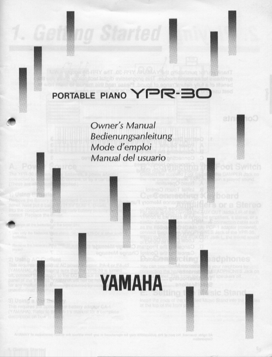 YAMAHA YPR-30 OWNER'S MANUAL Pdf Download | ManualsLib