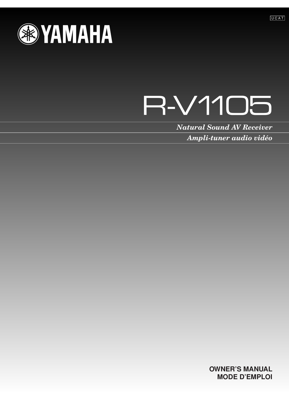 YAMAHA R-V1105 OWNER'S MANUAL Pdf Download | ManualsLib