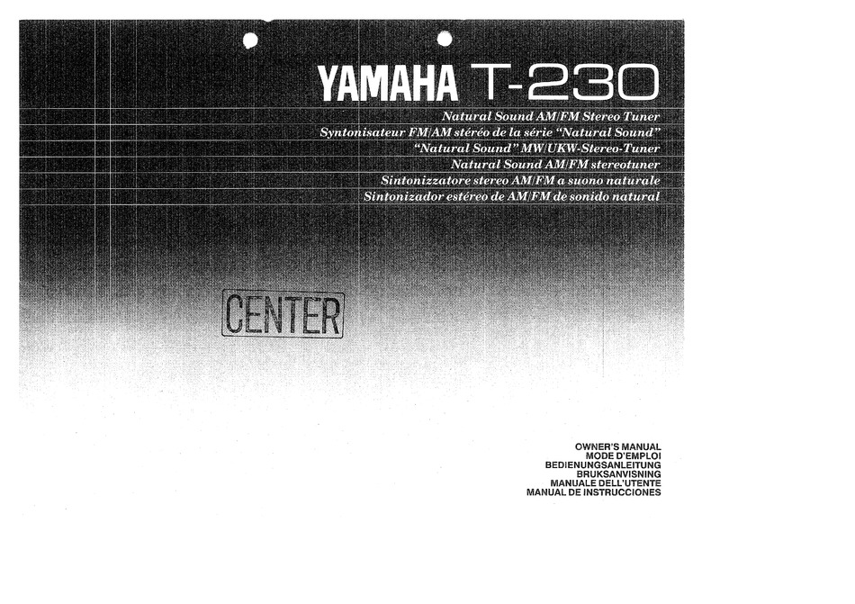 Yamaha T 230 Owner S Manual Pdf Download Manualslib