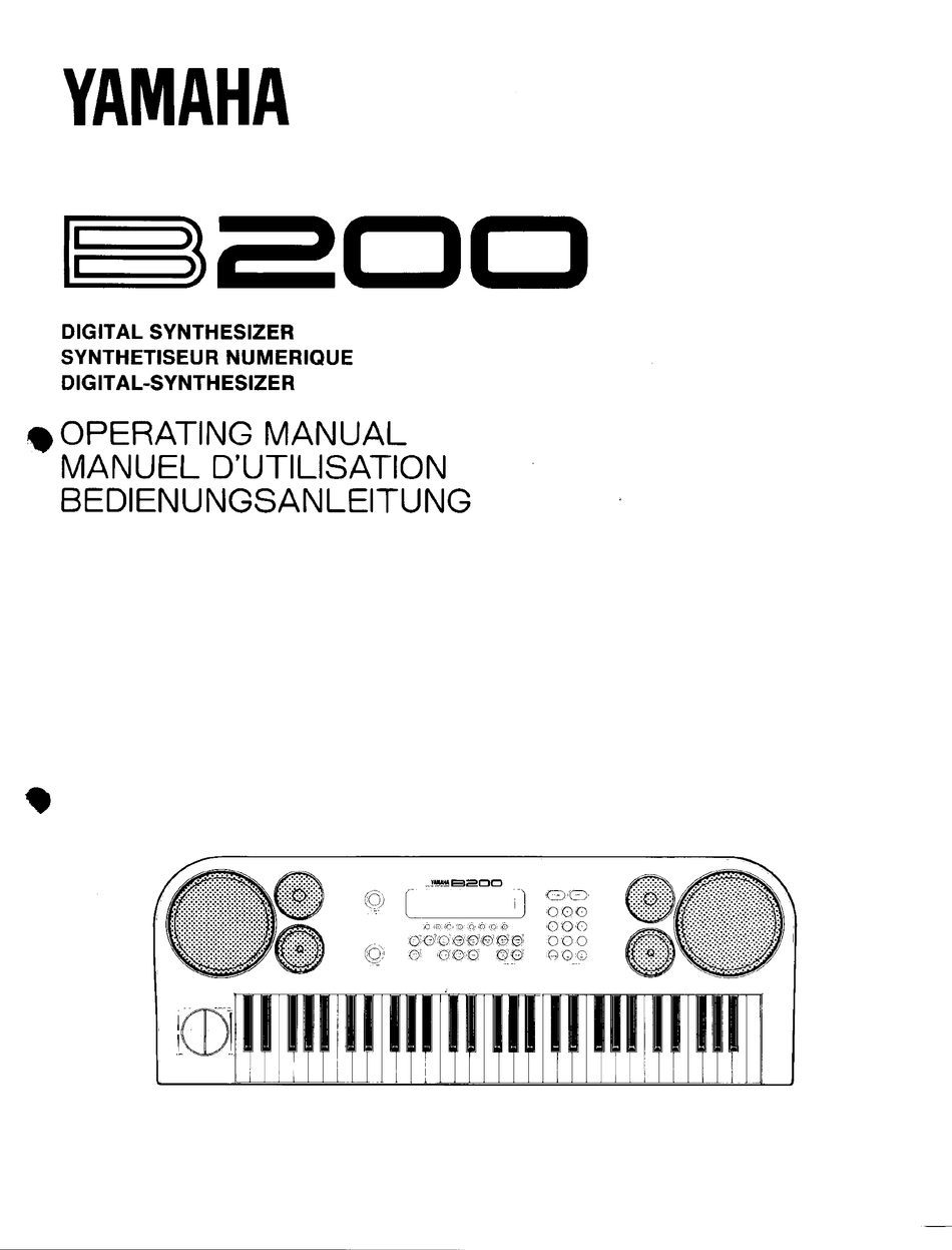 Yamaha B0 Operating Manual Pdf Download Manualslib