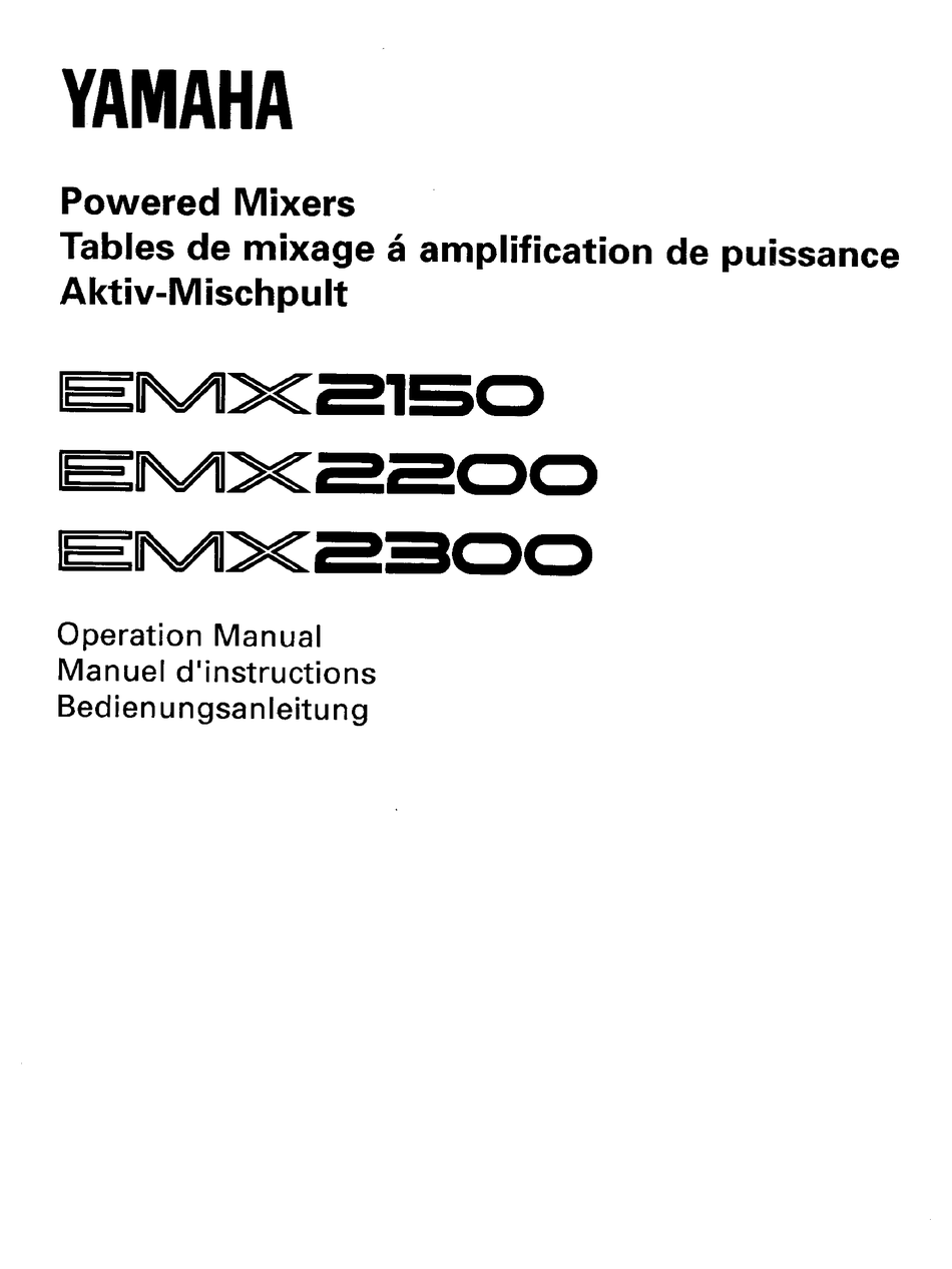 YAMAHA EMX2150 OPERATION MANUAL Pdf Download | ManualsLib