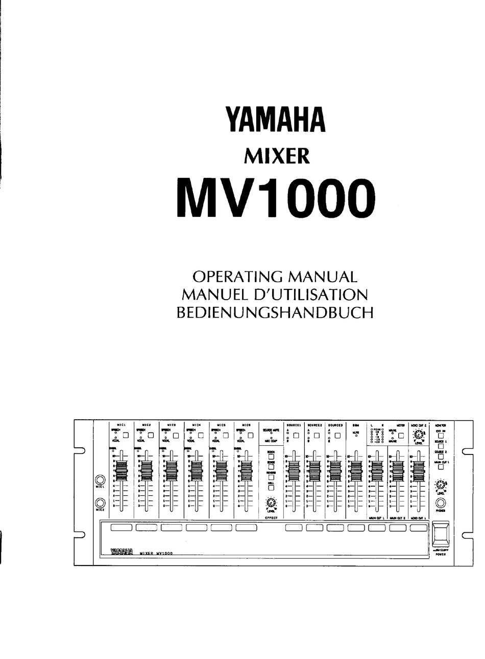 YAMAHA MV1000 OPERATING MANUAL Pdf Download ManualsLib