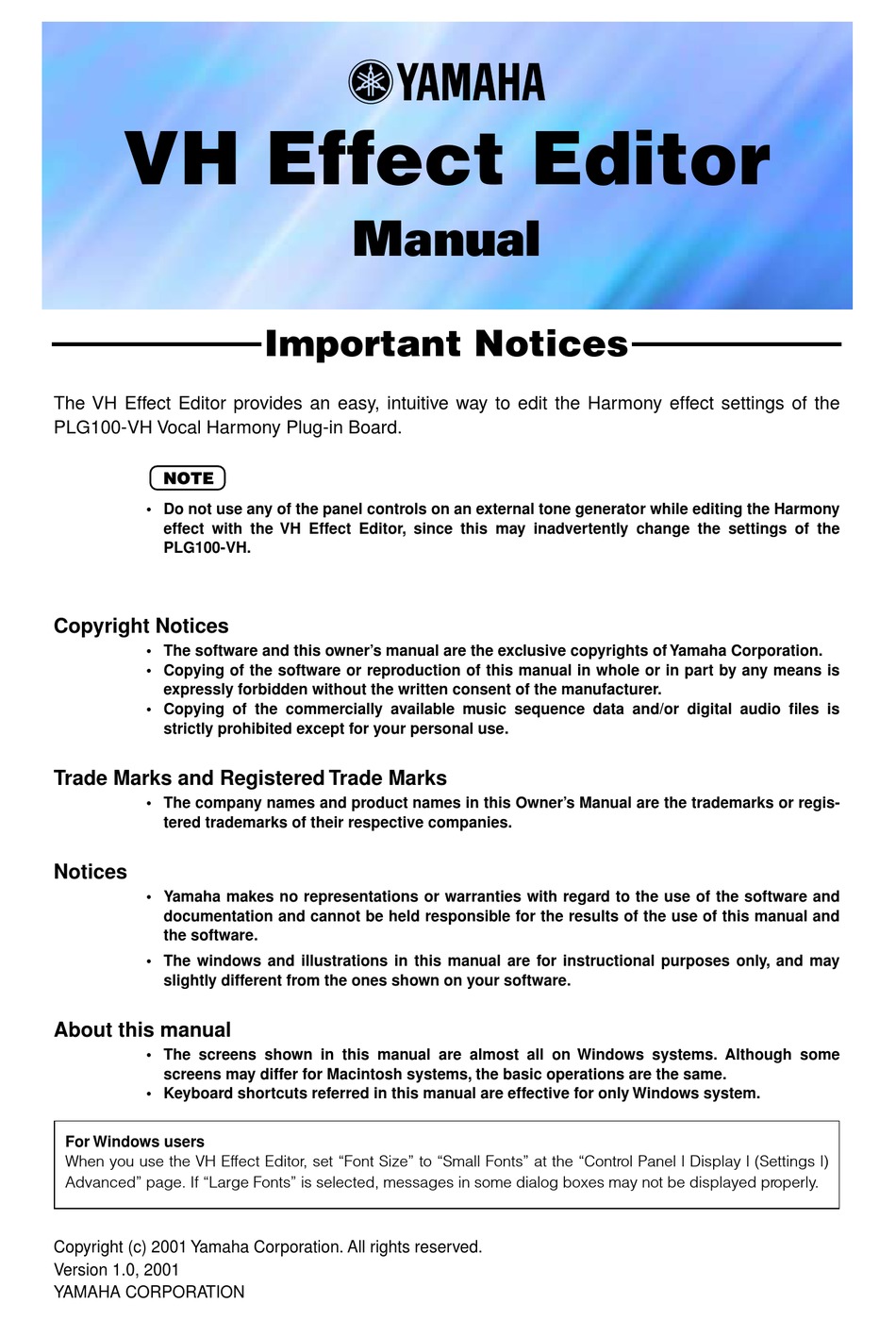 YAMAHA PLG100-VH OWNER'S MANUAL Pdf Download | ManualsLib