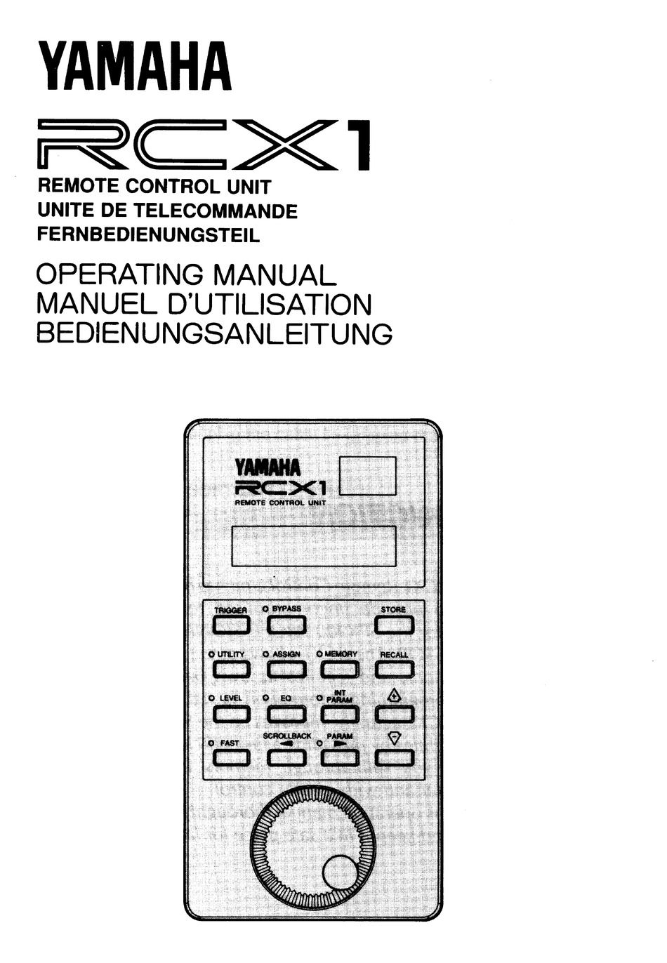 YAMAHA RCX1 OPERATING MANUAL Pdf Download | ManualsLib