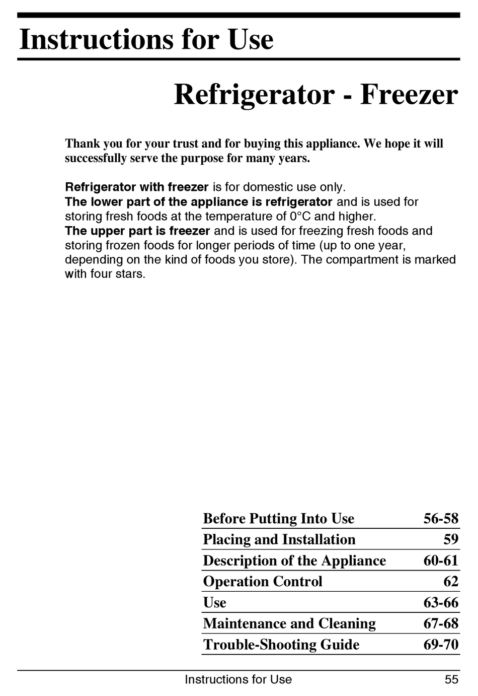 SMEG FI227B INSTRUCTIONS FOR USE MANUAL Pdf Download | ManualsLib