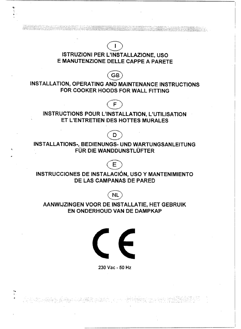 SMEG KS98XSE INSTALLATION, OPERATING AND MAINTENANCE INSTRUCTIONS Pdf