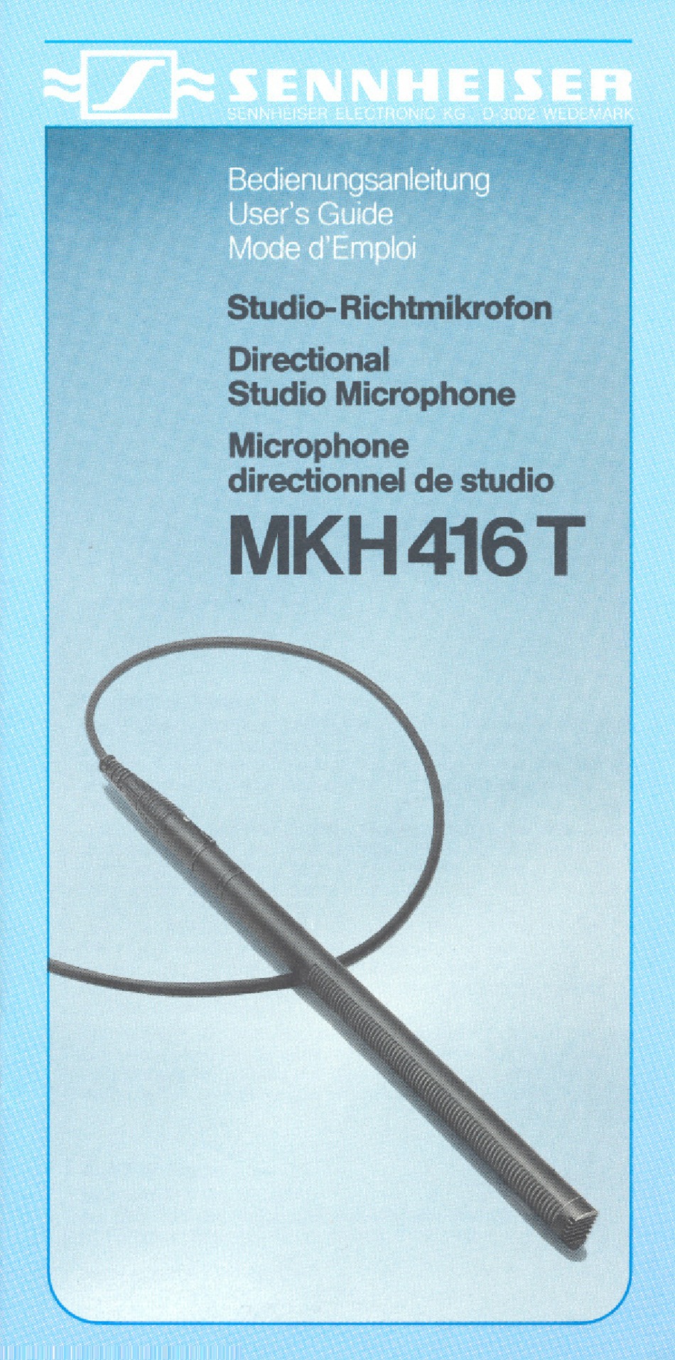 SENNHEISER MKH 416 T - ANNEXE 80 MANUAL 