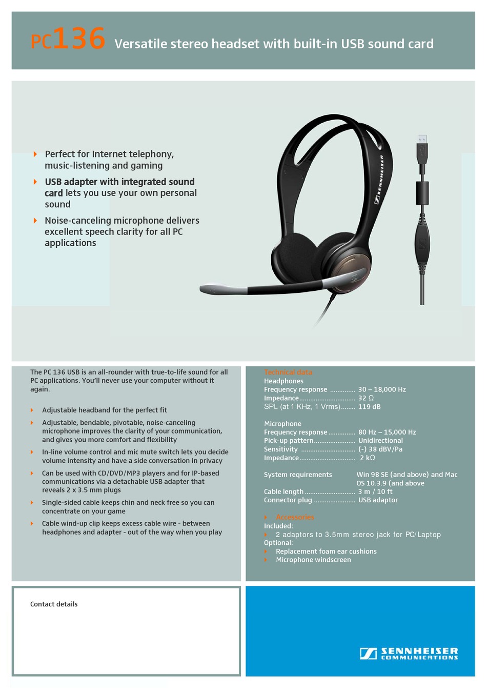 sennheiser pc 9 usb