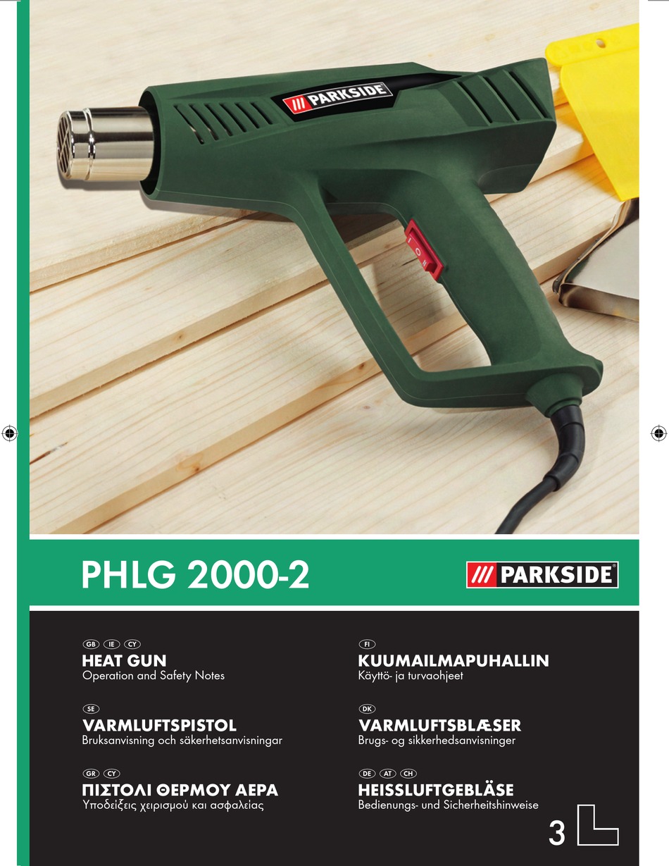 PARKSIDE KH 3040 HEAT GUN OPERATION AND SAFETY NOTES Pdf Download