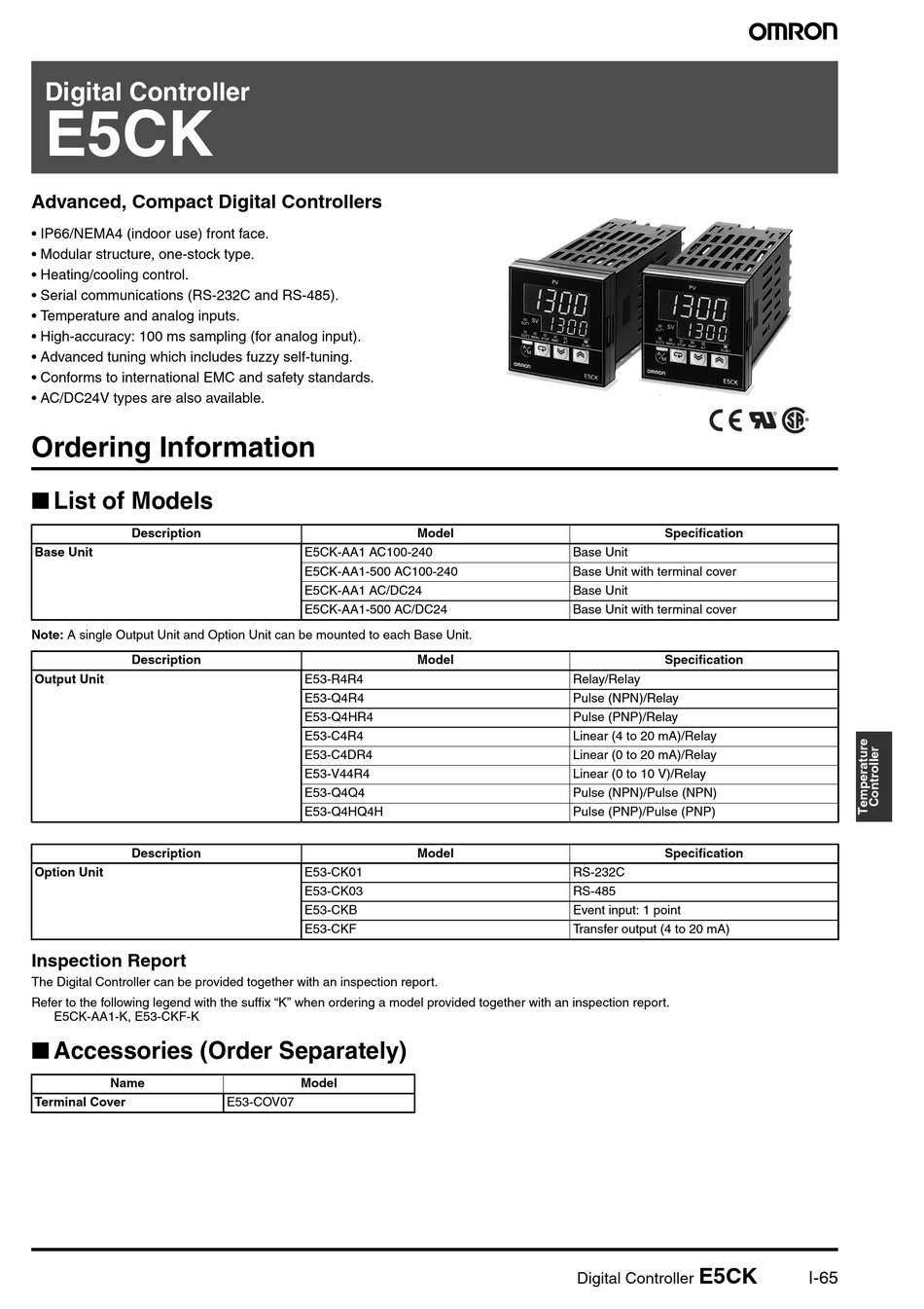 1Pcs Omron Digital Temperature Controller E5CK-AA1-500 new in box 