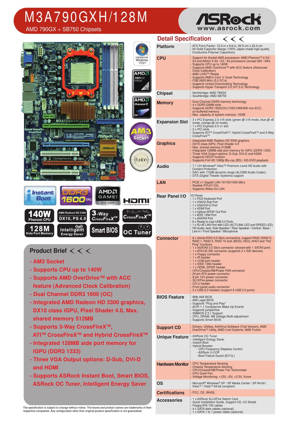 Asrock m3a790gxh 128m какие процессоры поддерживает