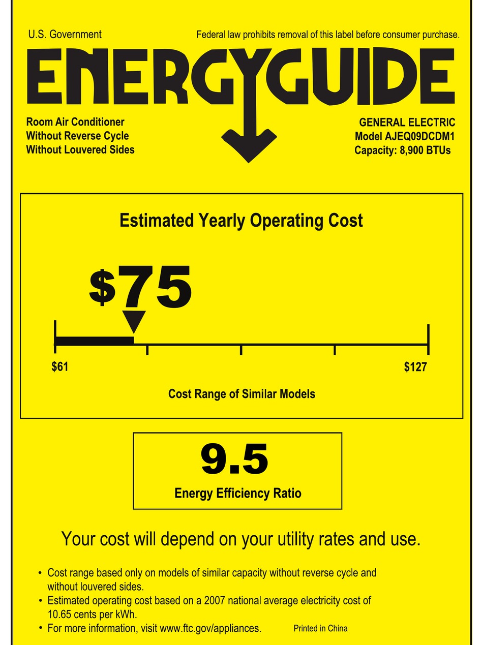 GE AJEQ09DCD ENERGY MANUAL Pdf Download | ManualsLib