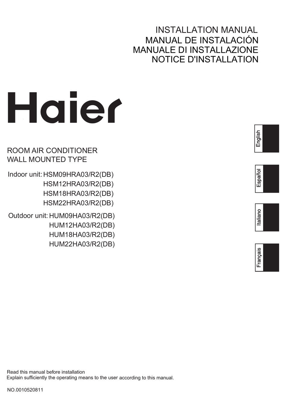 Haier Hsm Hra Installation Manual Pdf Download Manualslib