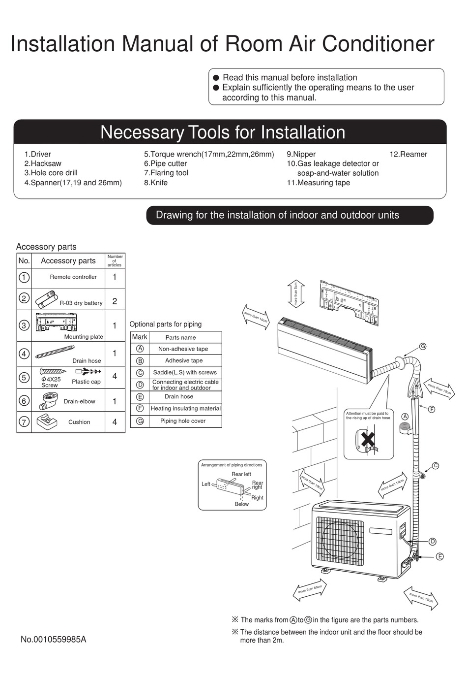 HAIER HSU-09C03 INSTALLATION MANUAL Pdf Download | ManualsLib