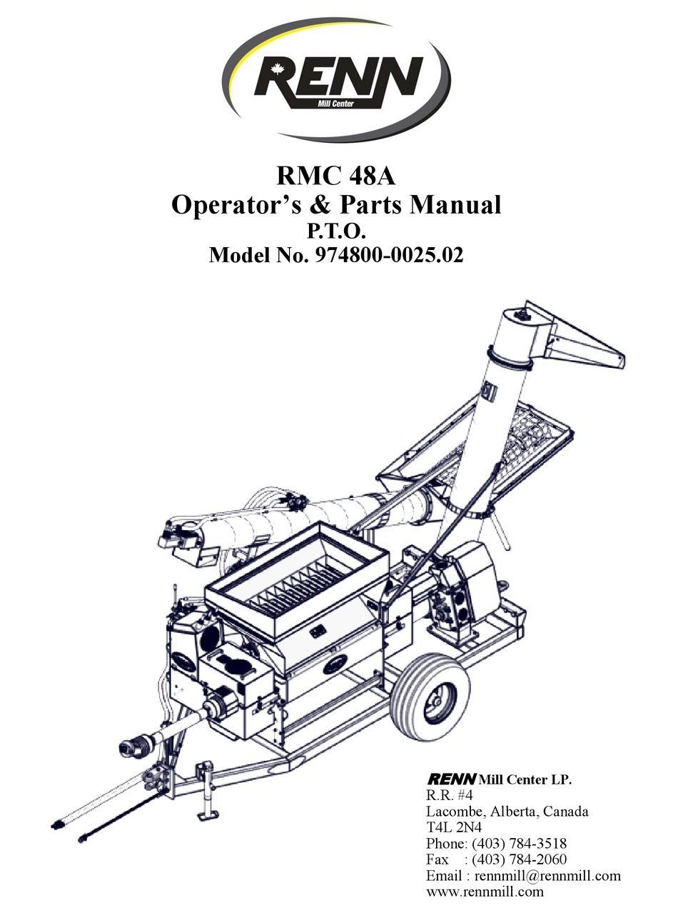 RENN RMC 48A OPERATOR'S & PARTS MANUAL Pdf Download | ManualsLib