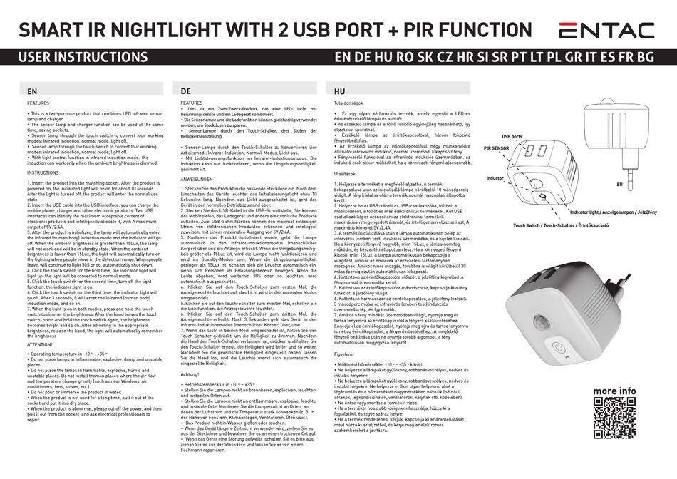 ENTAC ENL-2USB-PIR USER INSTRUCTIONS Pdf Download | ManualsLib