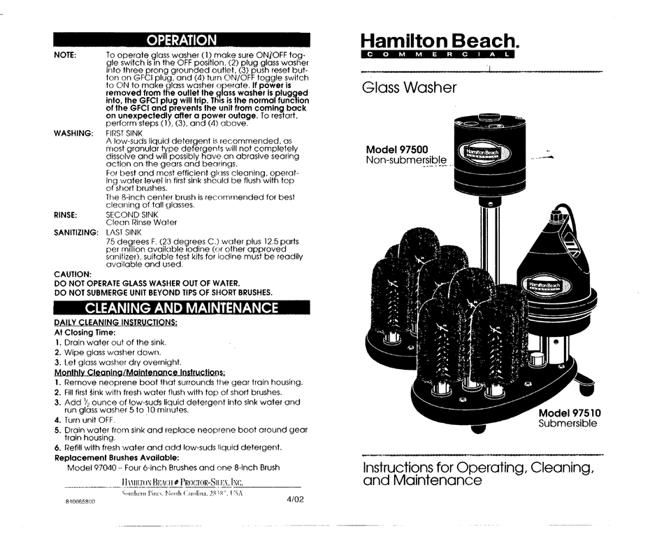 HAMILTON BEACH 32182 ROASTER OVEN WITH BUFFET PANS INSTRUCTIONS FOR