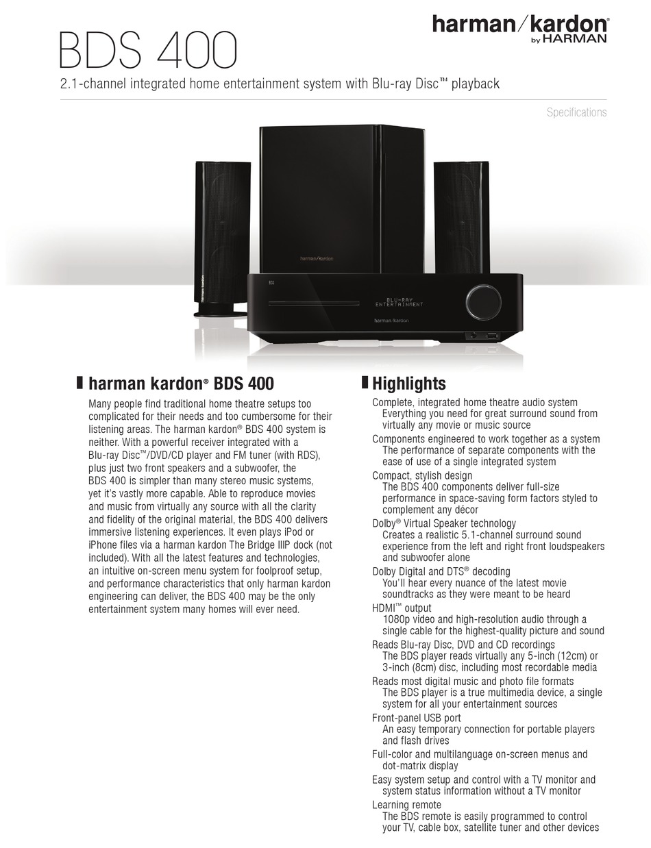 harman kardon bds 400