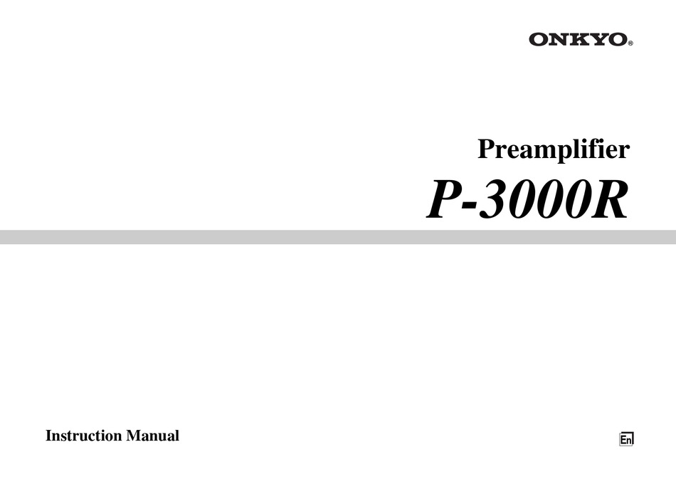 Onkyo P 3000r Instruction Manual Pdf Download Manualslib