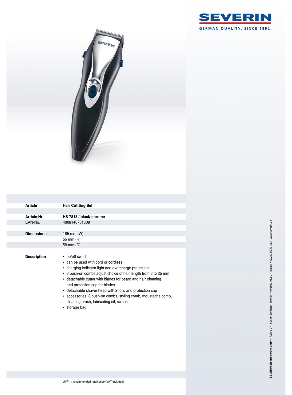 severin hair clipper