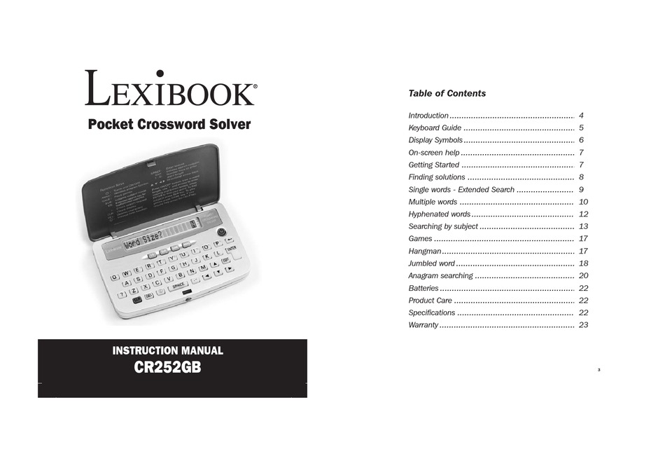 Lexibook Cr252gb Instruction Manual Pdf Download Manualslib