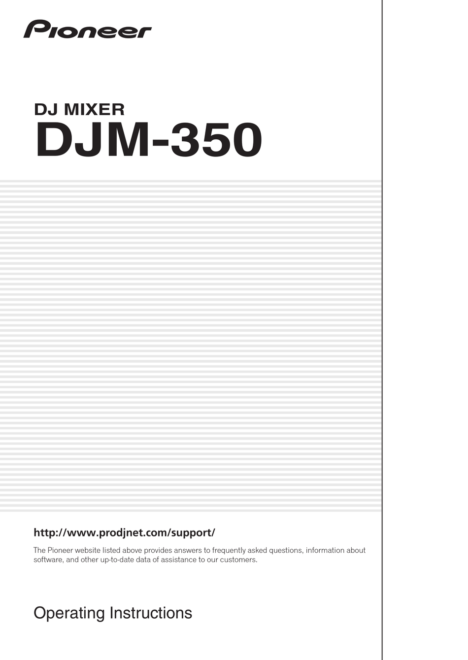 Pioneer Djm 350 Operating Instructions Manual Pdf Download Manualslib