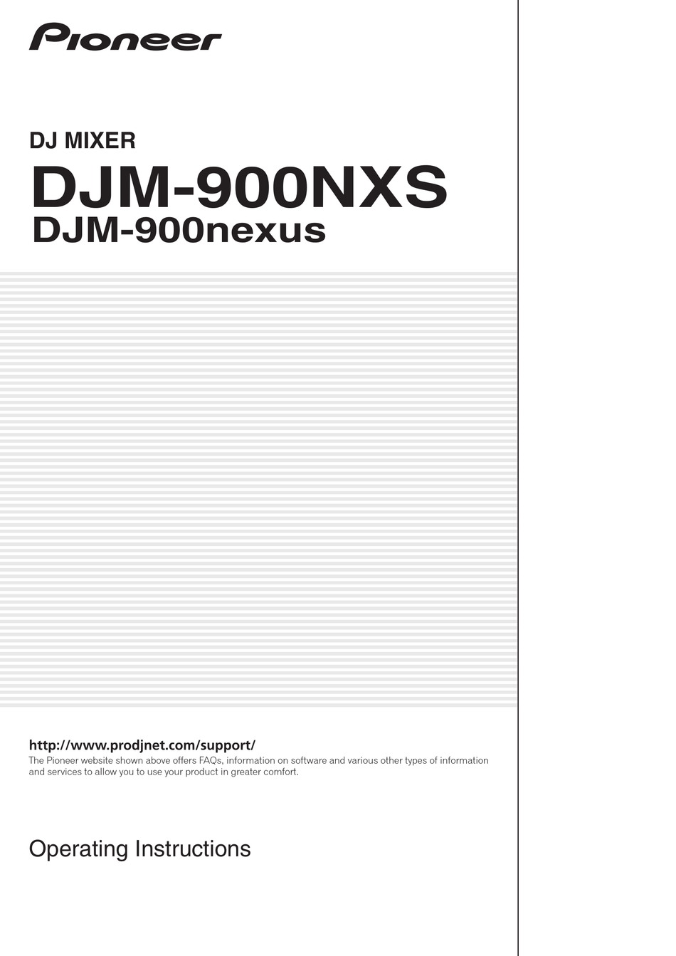 Pioneer Djm 900nxs Operating Instructions Manual Pdf Download Manualslib