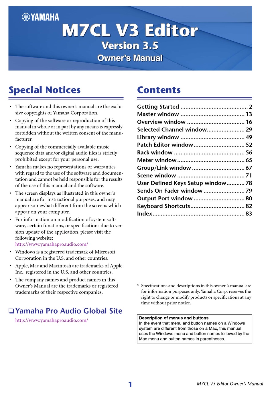 YAMAHA M7CL OWNER'S MANUAL Pdf Download | ManualsLib