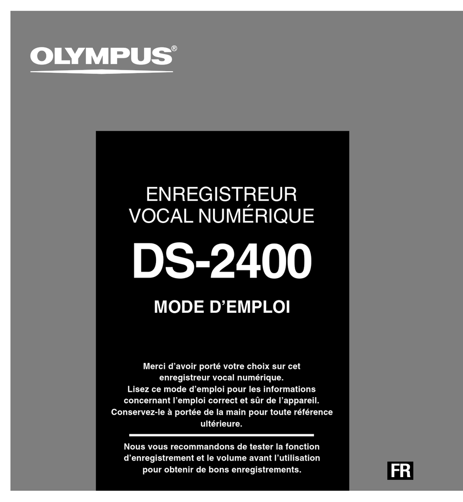 OLYMPUS DS2400 MANUEL Pdf Download ManualsLib