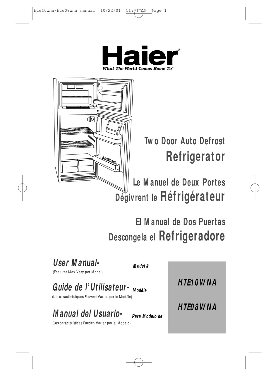 HAIER HTE08WNA 0701 USER MANUAL Pdf Download ManualsLib