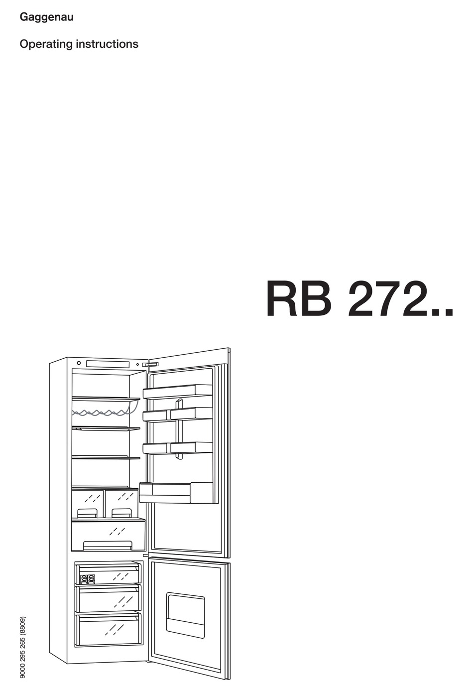 GAGGENAU RB272353S OPERATING INSTRUCTIONS MANUAL Pdf Download ManualsLib