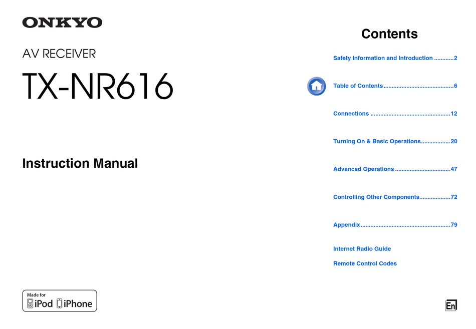 onkyo tx nr616 instruction manual pdf download manualslib