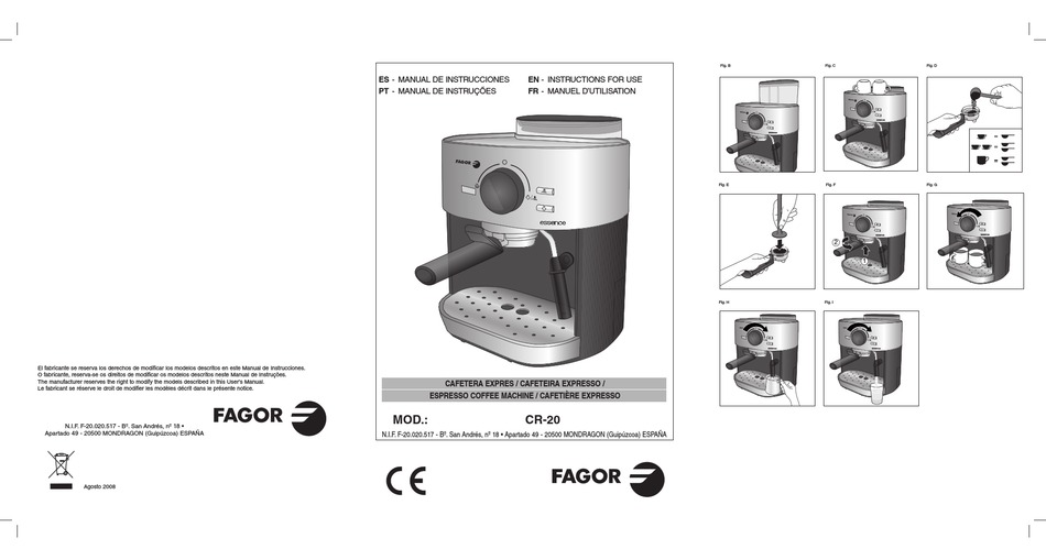 FAGOR CR-20 INSTRUCTIONS FOR USE MANUAL Pdf Download | ManualsLib