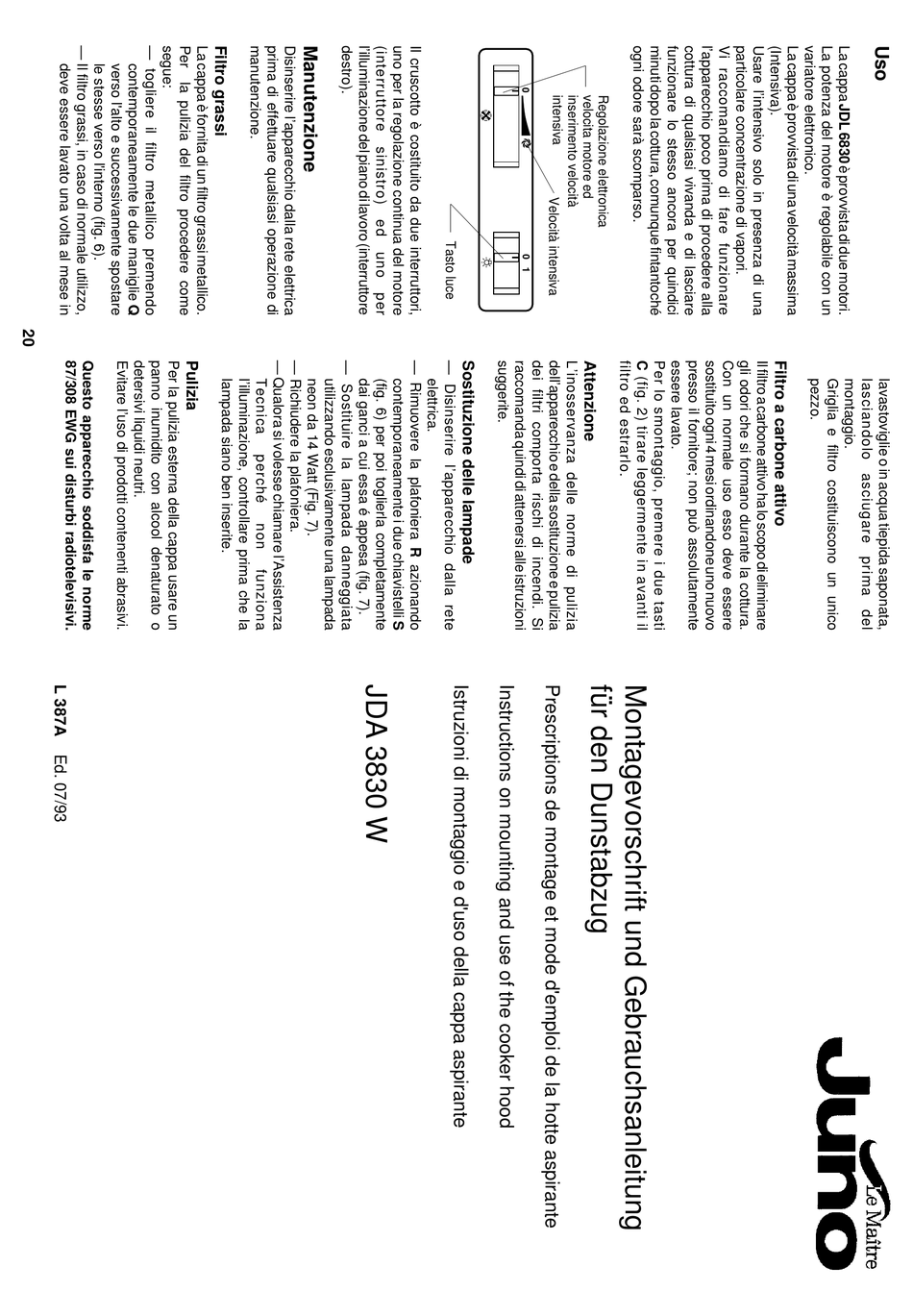 JUNO JDA3830E INSTRUCTION ON MOUNTING AND USE Pdf Download ManualsLib