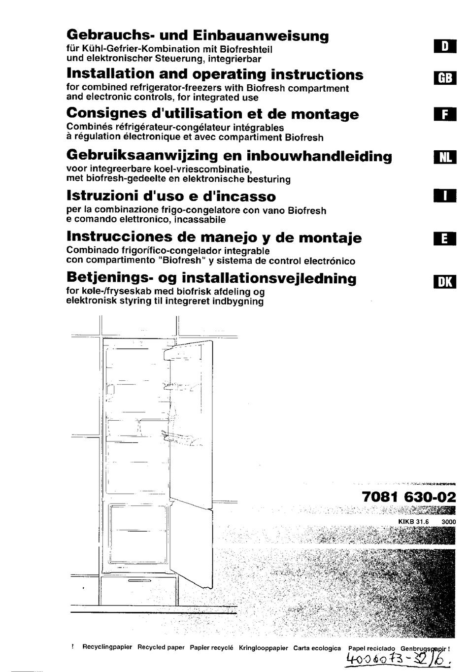 JUNO JDZ7082 INSTALLATION AND OPERATING INSTRUCTIONS MANUAL Pdf