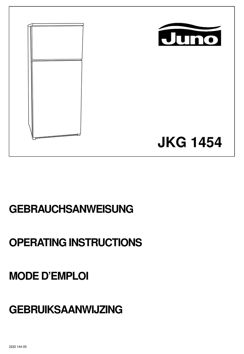JUNO JKG1454 OPERATING INSTRUCTIONS MANUAL Pdf Download ManualsLib