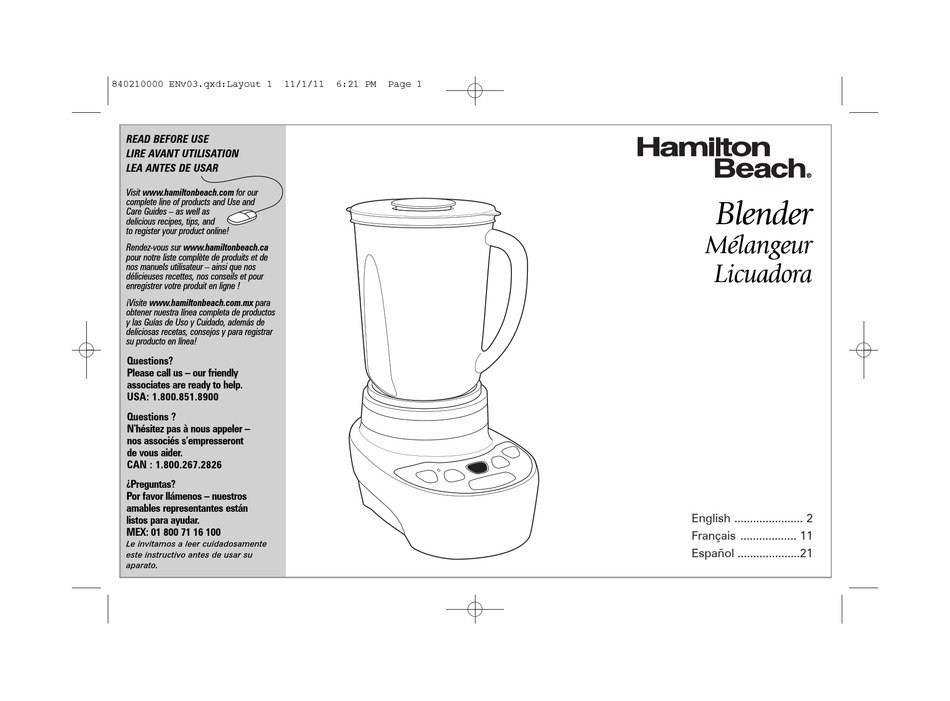 HAMILTON BEACH 56205 USE & CARE MANUAL Pdf Download | ManualsLib